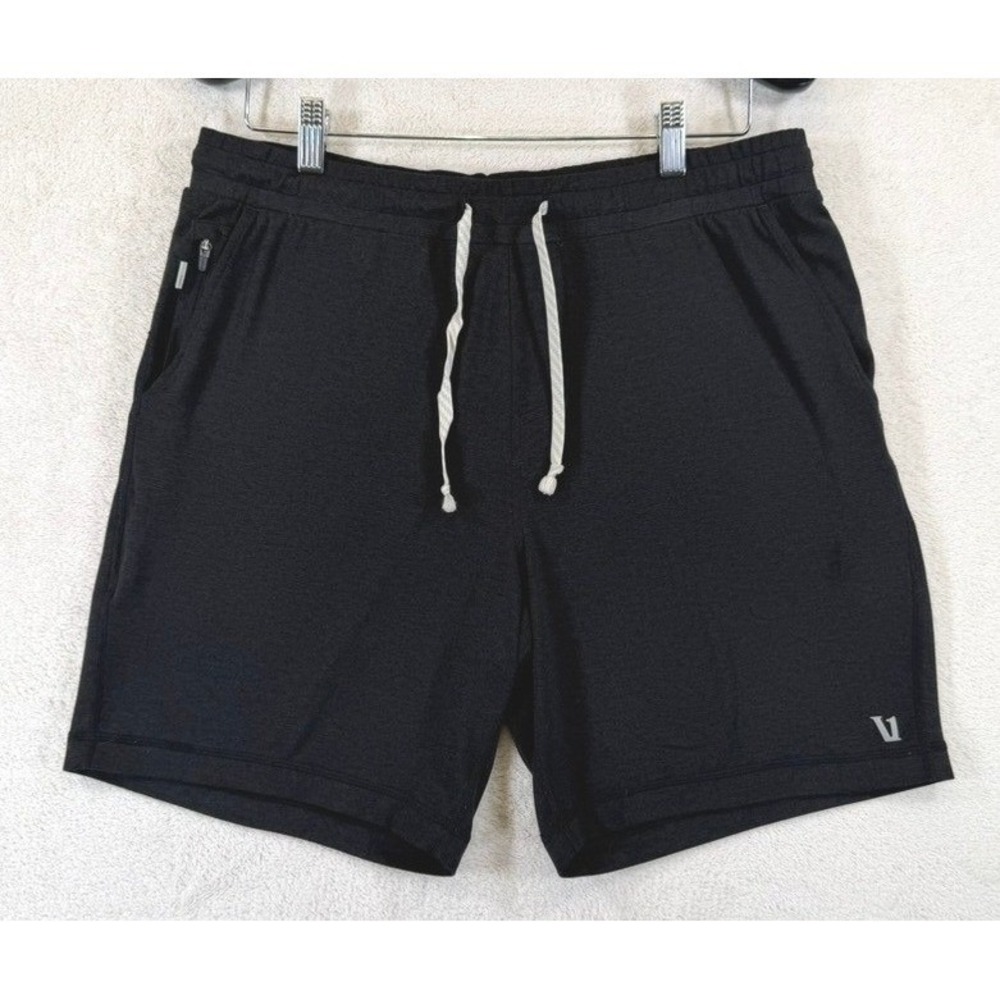 Vuori Mens Ponto Short Black Heather Athletic Lounge GYM Shorts Size L V344 - Picture 1 of 14